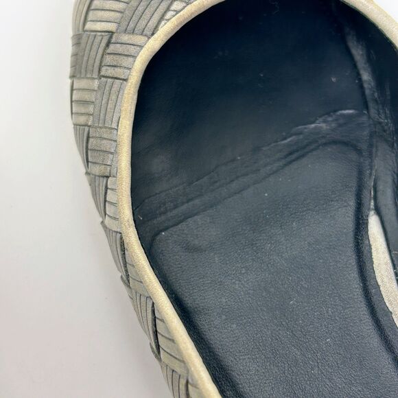 Cole Haan Woven Braided Gray Leather Ballet Flats Classic Slip On Shoes Womens 7 - Picture 12 of 13